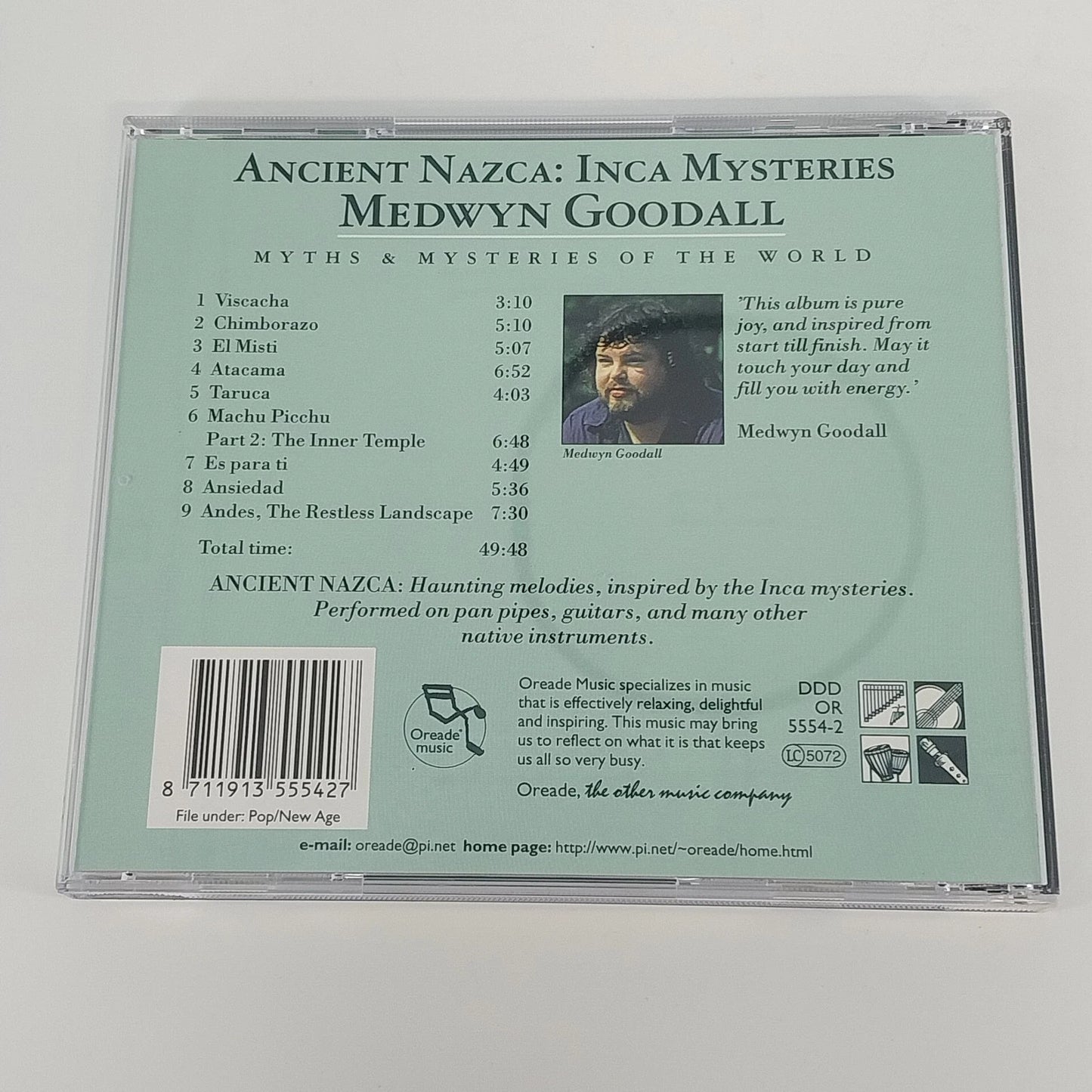 Medwyn Goodall Ancient Nazca Inca Mysteries CD Oreade Music New Age 1997