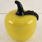 Art Glass Yellow Apple Black Stem Hand Crafted Decorative Vegetable 3.5" Tall