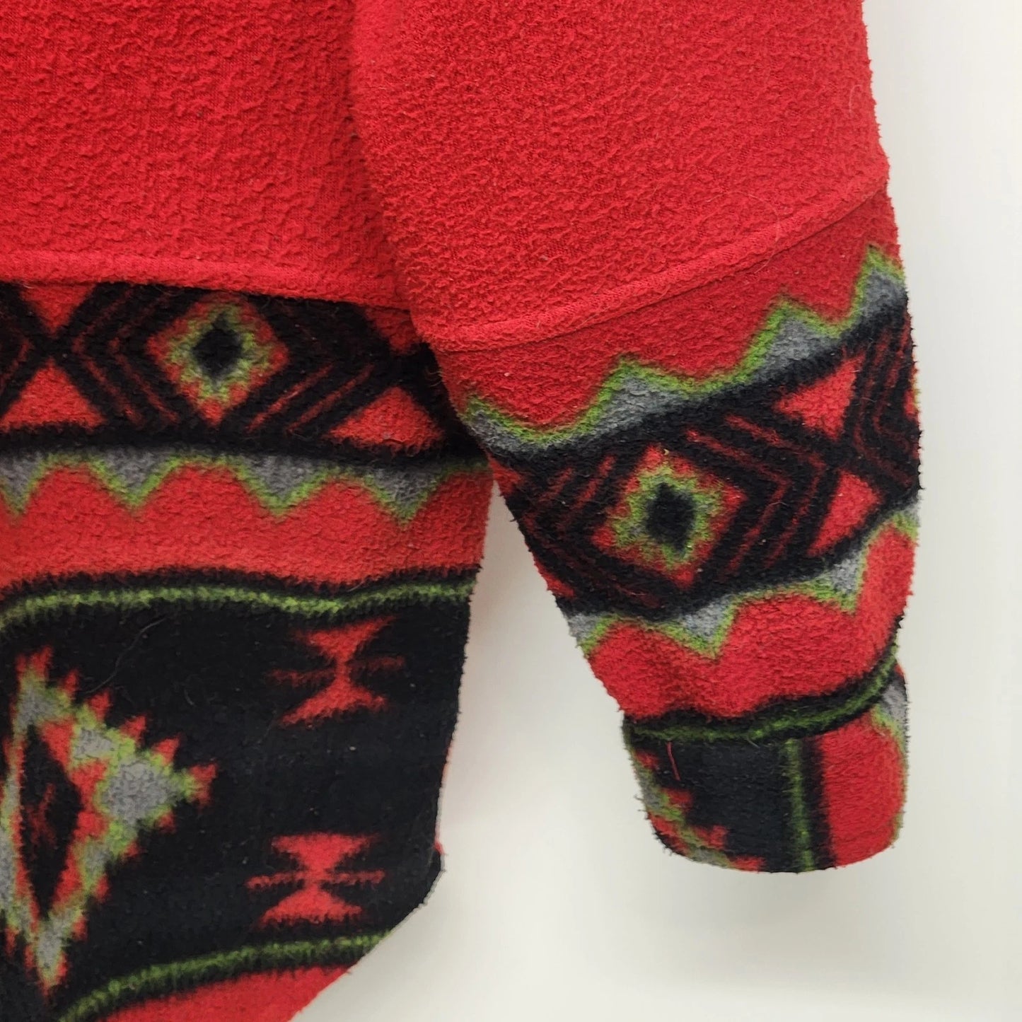 Bugle Boy Southwestern Fleece Shirt Jacket Mens Large Navajo Print Polyester 90s