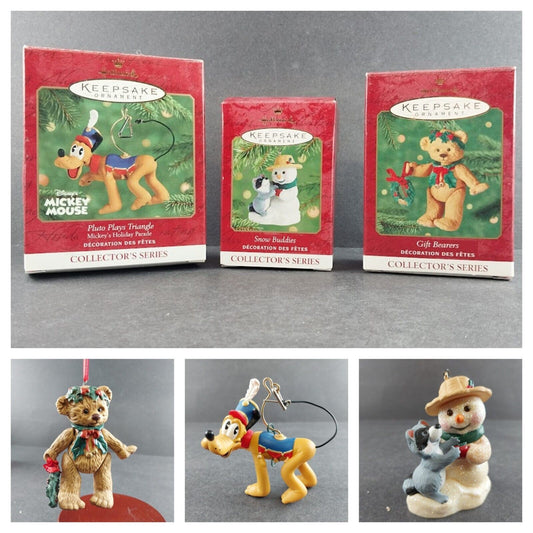 3 Hallmark Keepsake Collector's Series Christmas Ornaments from 2001 Boxed Vtg