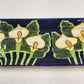 Hand Painted Bread Server Plate 16" Talavera Calla Lilies Mexico Signed Mexico Q
