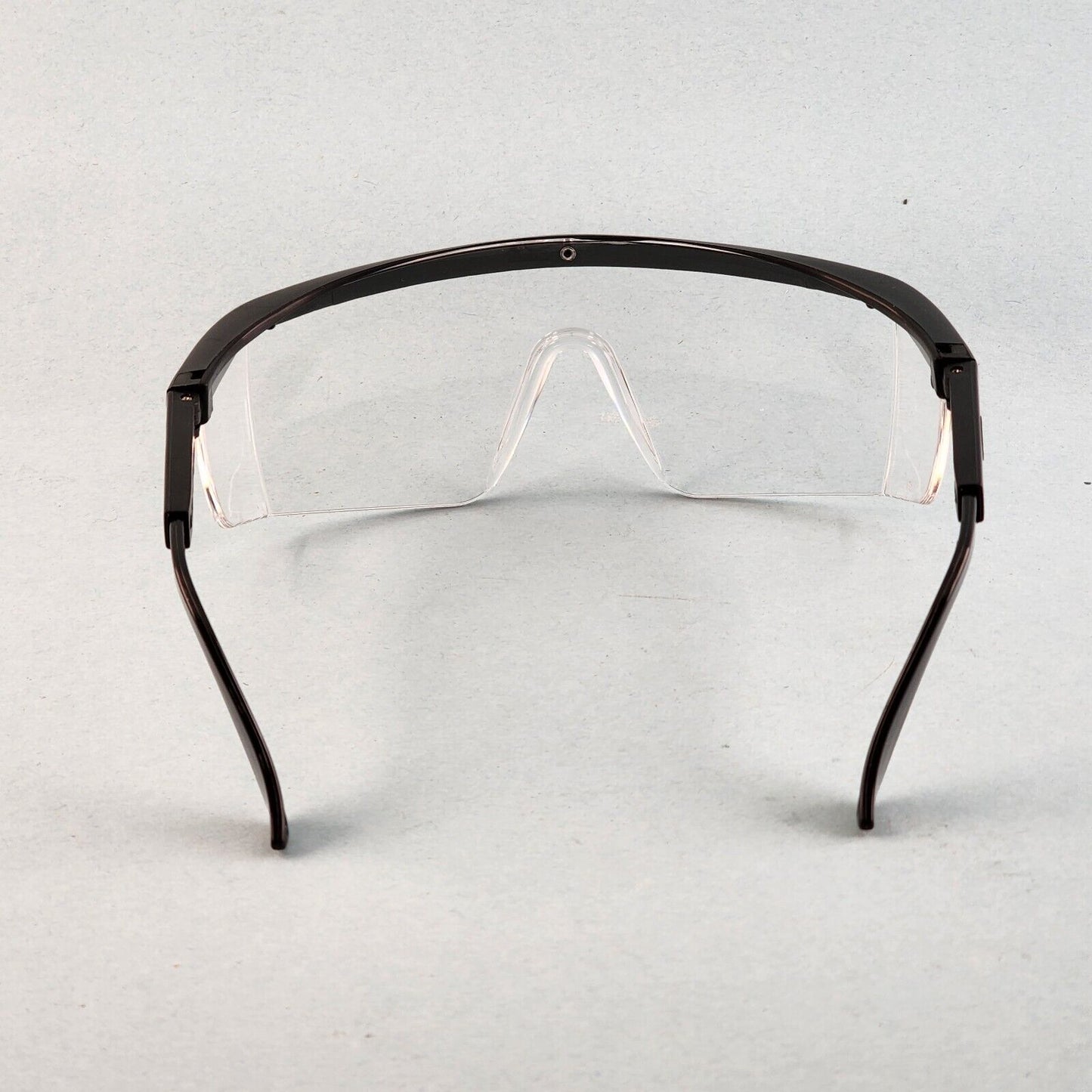 ERB Sting Ray Safety Glasses Half Frame Telescoping Temples UV Protection Z87.1+ (Black, Clear & Untreated)