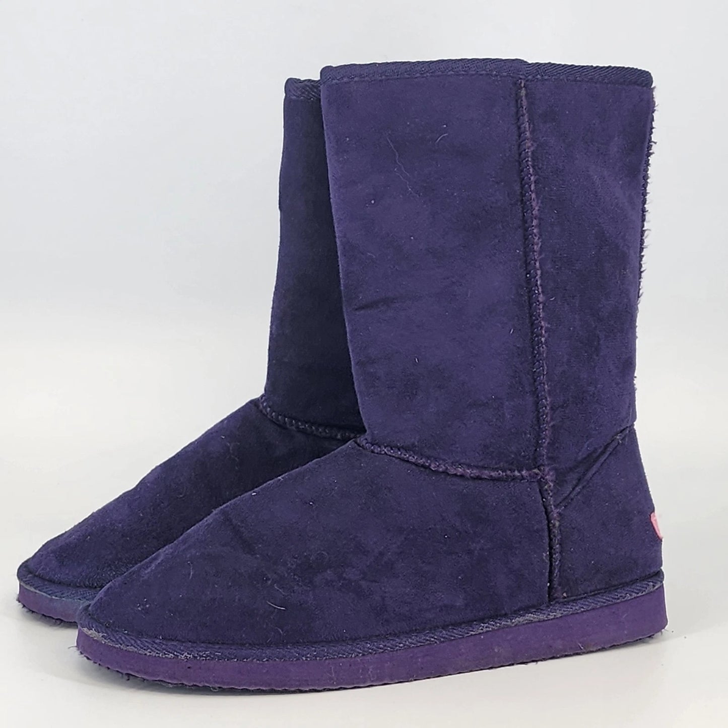 Isaac Mizrahi Purple Faux Suede Ankle Boots Womens Size 9 Fur Lined