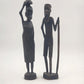 Hand Carved Ebony Tribal African Kenyan Man Woman Figurine 15"