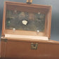 Brown Naugahyde Overnight Train Makeup Case 12" Mirror Liner Water Damage 1950s