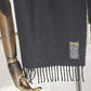 Pure New Lambs Wool Black Neck Scarf 60"x12" Johnstons of Elgin Made in Scotland