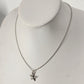 Silver Tone Tropical Necklace Steel Chain with Starfish Pendant Ocean Motif 10"