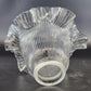 Ribbed Glass Lamp Shade Ruffled Rim Fitter 2.5" Vintage Holophane Style