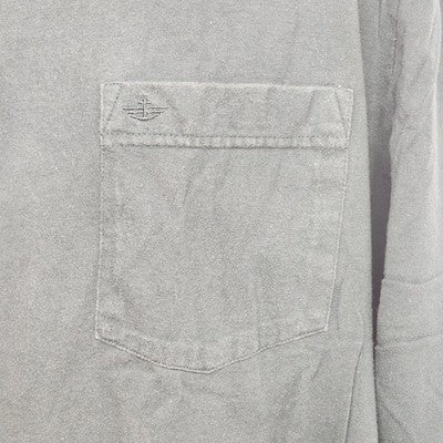 Dockers Men's Long Sleeve Solid Green T-Shirt Size XLT w Pocket Crew Neck Cotton