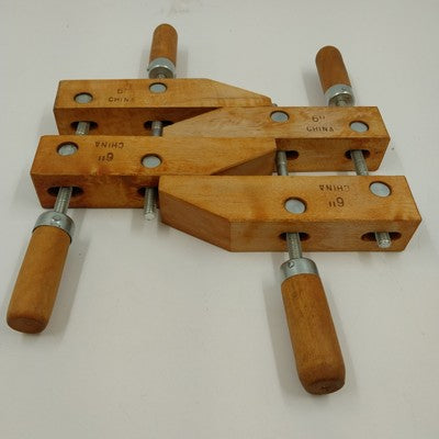 Set 2 Of 6" Maple Wood Hand Screw Clamps 3" Cap 3" Throat 1.2" Thick China 11 Lg
