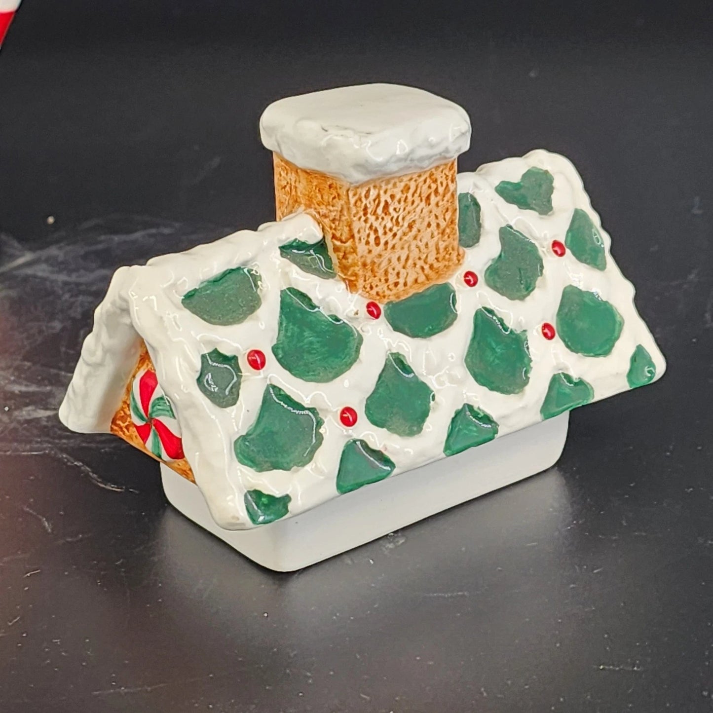 Potpourri Designs Gingerbread House Teapot Hand Painted Candy Cane 8" Holiday