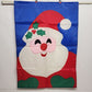 Christmas Santa Claus Decorative Heavy Nylon Yard Flag 39" x 27" Sewn Colorful