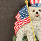 Bichon Frise Refrigerator Magnet US Flag Flying Dog Figurine Willabee Ward MBI