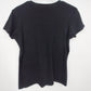 Style & Co Black T Shirt Women's Medium Short Sleeve 100% Cotton V Neck Egypt