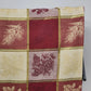 Large Plaid Christmas Tablecloth Red White Gold Metallic Thread 82x60 Pine Tree