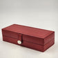 Hato Hasi Red Faux Leather Jewelry Travel Case Snap Closures Removable Pouches