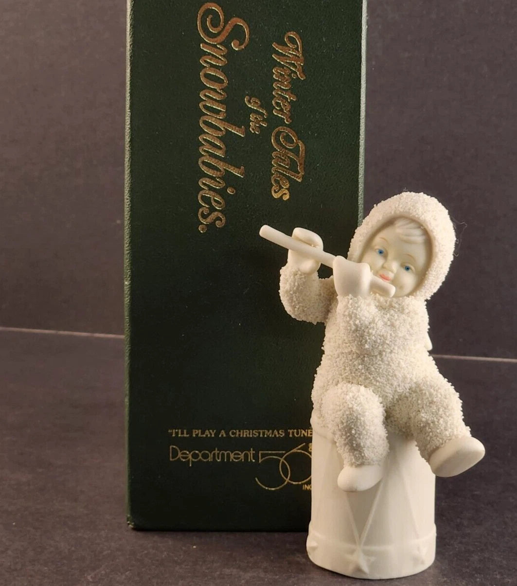 Department 56 Snowbabies Porcelain Figurine Vintage "I'll Play A Christmas Tune"