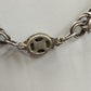 Millefiori Floral Murine Glass Bead Necklace Bronze Tone Byzantine Silver Chain
