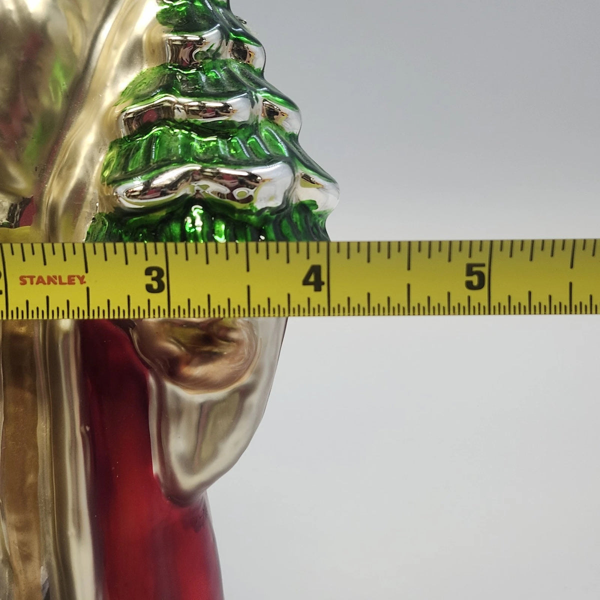 Large Santa Blown Glass Christmas Ornament Hand Painted Red Green Gifts & Tree