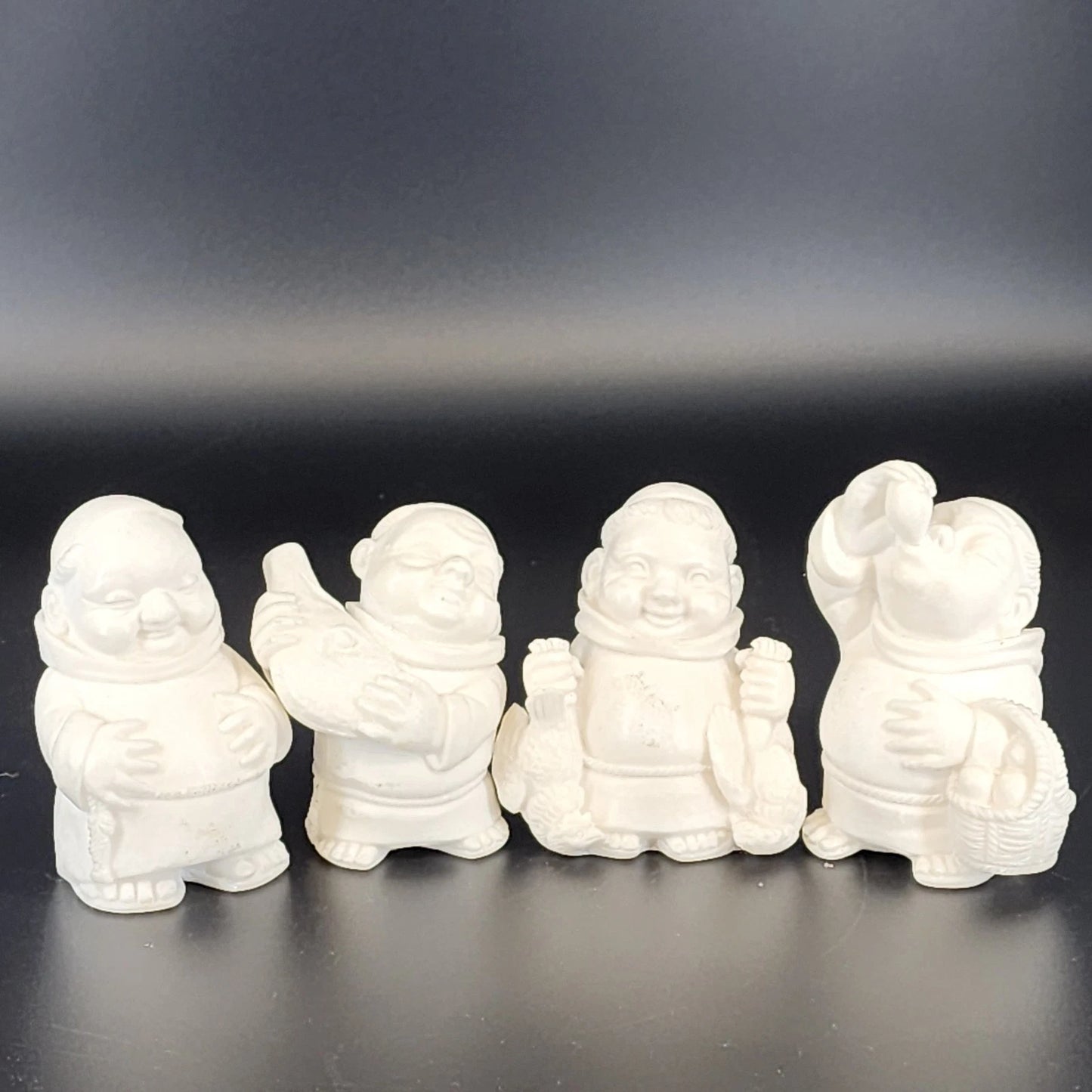 Vintage Italian Monk Figurines Gino Ruggeri Bianchi Italy Set 4 Sculptures 1970s