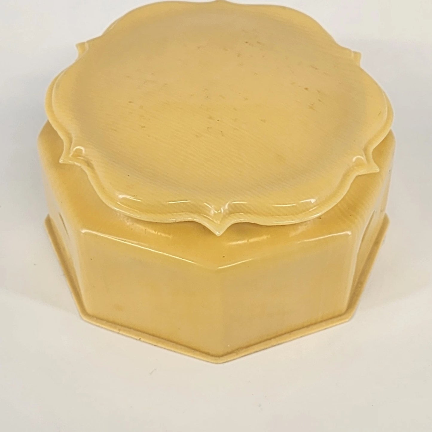 Antique 3pc Celluloid Vanity Set Art Deco French Cream Tan Powder Hair Receiver