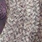 Purple Woven Straw Sun Hat Bow with Black Rose Grosgrain Floral Flower Band 15"