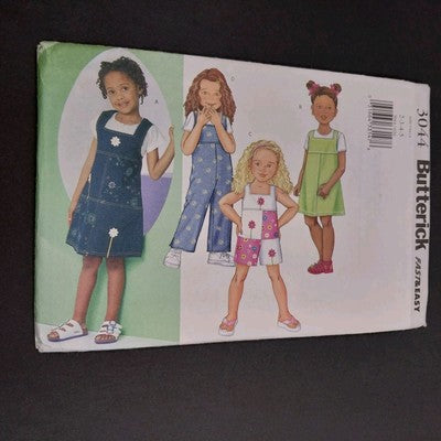 Butterick 3044 Vtg Sewing Pattern 2001 Uncut Girl's Jumper and Jumpsuit Size 2-5
