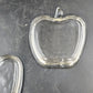2 Pcs Clear Glass Apple Trinket Jewelry Dishes Candy Nut Serving Bowls 4" Vtg