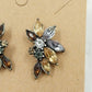 Multicolor Yellow & Clear Leaf-Shaped Faceted Rhinestone Stud Earrings