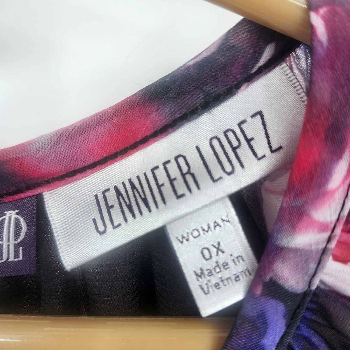 Jennifer Lopez JL Women's 0X Floral Chiffon Blouse Pink Purple Navy Long Sleeve