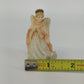 Praying Angel White Pink Resin Figurine Textured Halo 5" United Design Corp USA