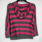 Derek Heart Hoodie Pullover Pink Striped Women's Medium Far Beyond Expectation