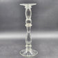 Large Hand Blown Art Candlesticks Holder Crystal Clear Glass Footed VTG 14"x4.5"