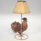 Rooster Mini Candle Lamp Metal Tea Light Holder Tapered Fabric Farmhouse Country