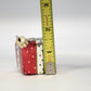 Czech Glass Christmas Present Gift Box Ornament Red Hand Painted 1.75" Vintage