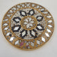 Gold Tone Round Pocket Mirror 2.75" Beaded Ornate Geometric Mosaic Star Design