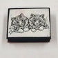5 Wood Rubber Stamps Cats Theme Kitten w Bow Purrrfect Peeking Sabrina