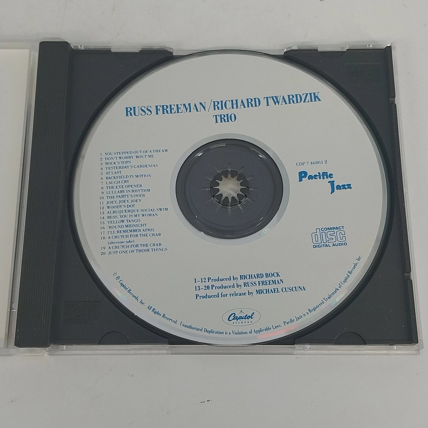 Russ Freeman Richard Twardzik Trio CD Pacific Jazz Records Capitol Jazz 1989