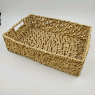 Seagrass Handwoven Storage Basket w/ Handles 18" Rectangular Metal Frame Medium