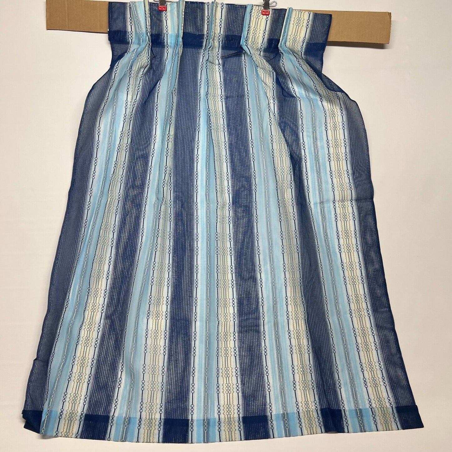 Custom Tailored Draw Draperies Pair Ready To Hang Washable 30 x 36" Blue