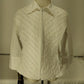 Ravel White Pleated Front Zip Blouse Size L