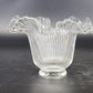 Ribbed Glass Lamp Shade Ruffled Rim Fitter 2.5" Vintage Holophane Style