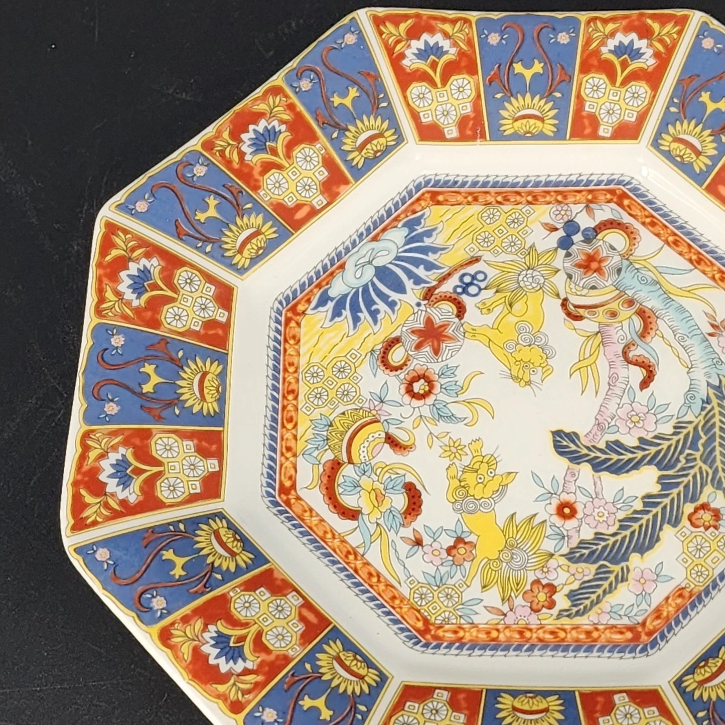 Lenwile Ardalt Chinoiserie Medallion Bread Plate 7452 Octagonal Japan 7.25" Vtg