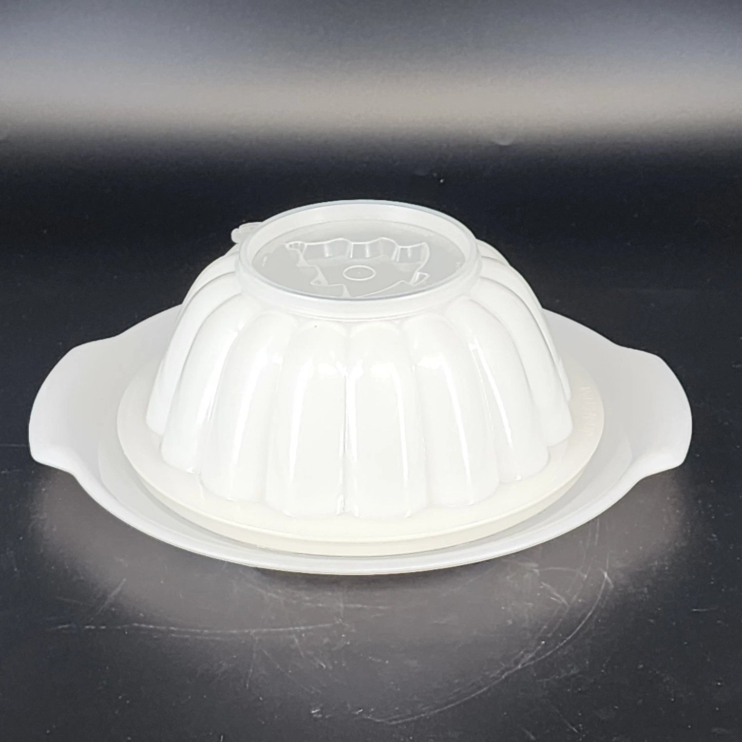 Tupperware Jel-N-Serve 616-5 Jello Mold w Plate & 4 Pattern Insert Lids Vintage