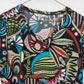 Laura Ashley Women's Blouse Multicolor Abstract Floral Print V Neck Top M
