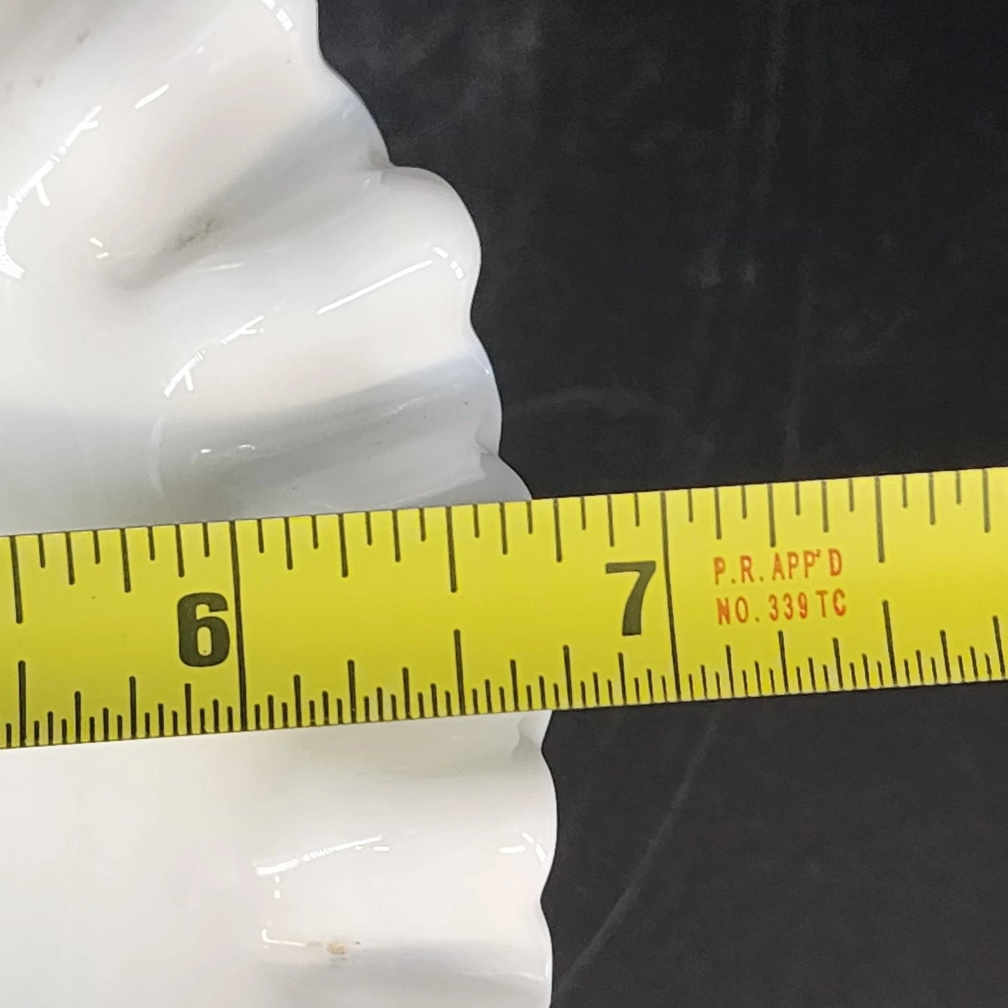 Fenton Hobnail Milk Glass Basket Ruffled Rim Handle White 7" Vintage Art Glass