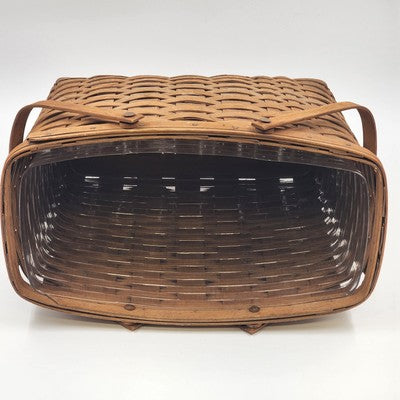 Longaberger Maple Double Handle Magazine Basket 15"x9"x11"h with Plastic Liner