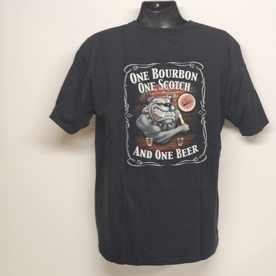 George Thorogood & Destroyers Black T-Shirt XL with 1 Bourbon 1 Scotch & 1 Beer