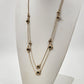 Avon Gold Tone Double Strand 15" Necklace with Black Onyx & Gold Tone Accents