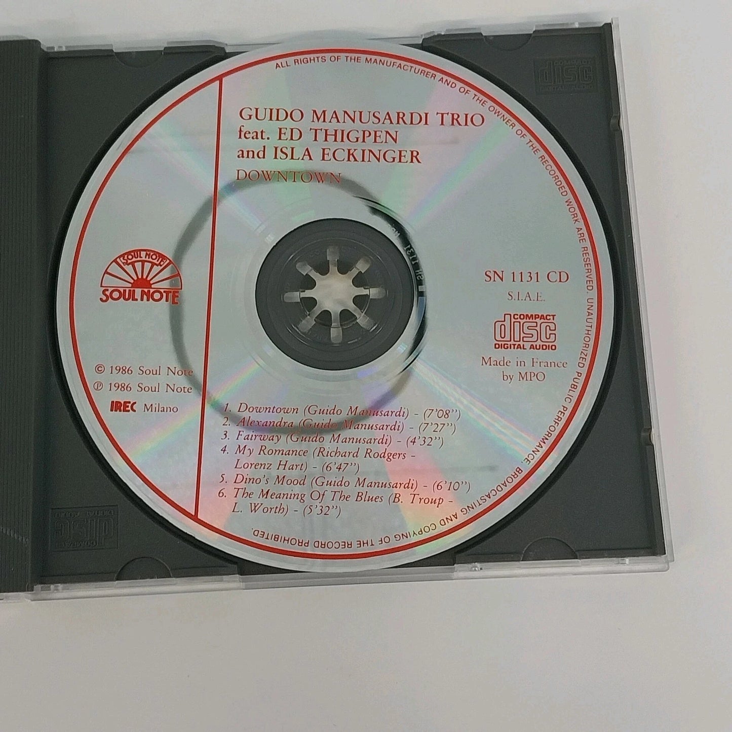 Guido Manusardi Trio Down Town CD Italian Jazz Piano Contemporary Jazz Soul Note